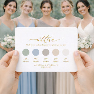 Elegant Ivory Floral Wedding Attire Card
