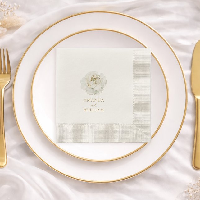 Elegant Ivory Floral Wedding Napkins (Creator Uploaded)