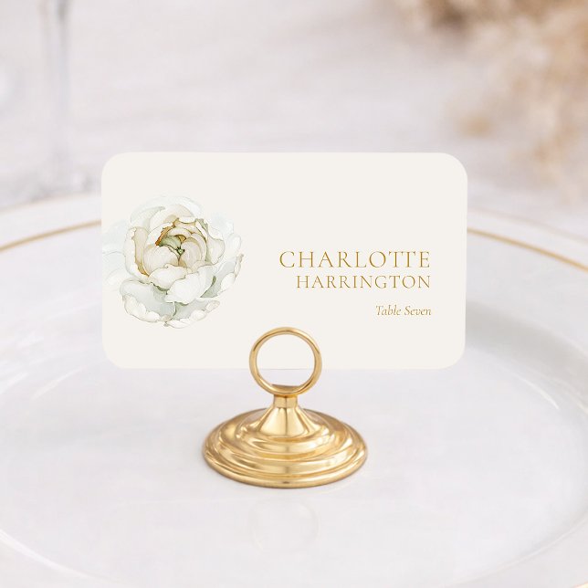 Elegant Ivory Floral Wedding Place Cards (Creator Uploaded)