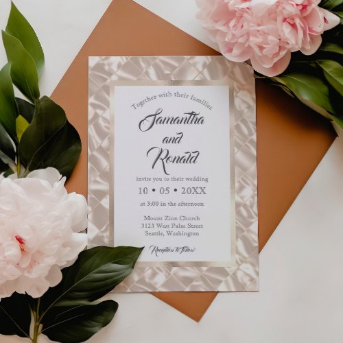 Elegant Ivory Foil Wedding Invitation