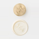 Elegant Ivory Formal Wedding Monogram Calligraphy Wax Seal Stamp<br><div class="desc">Elegant couple's initials with a beautiful ampersand between them on a beautiful ivory pink wax seal for an upscale,  formal wedding with pretty calligraphy. A chic monogram addition to an invitation.</div>