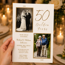 Elegant Ivory & Gold 50th Wedding Anniversary