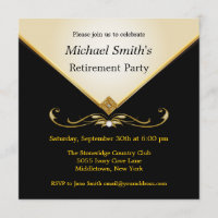 Elegant Ivory Gold Black Special Event Invitations