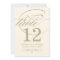 Elegant Ivory Gold Calligraphy Table Number Card