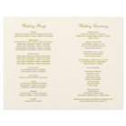 Elegant Ivory Gold Calligraphy Wedding Programs
