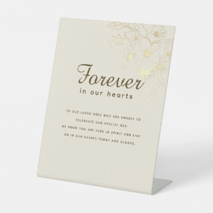 Elegant Ivory Gold Floral Wedding Memorial Sign
