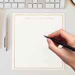 Elegant Ivory Gold Minimalist Monogram Name Notepad<br><div class="desc">Create your own personalized notepad with elegant minimalist monogram name with simple border design in ivory and gold color.</div>