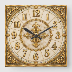 Elegant Ivory & Gold Ornate Luxury Clock