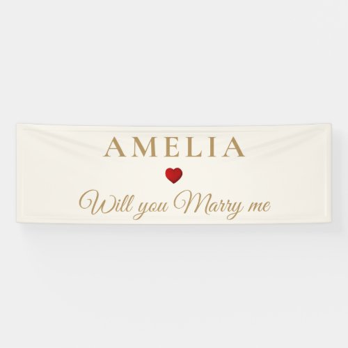 Elegant Ivory Gold Will You Marry Me Proposal Banner