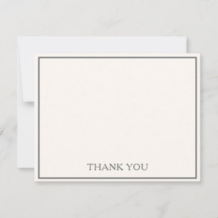 Elegant Ivory & Gray Simple Chic Thank You Note Card