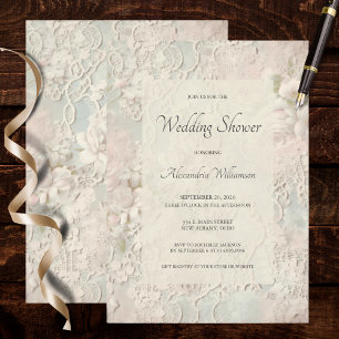 Elegant Ivory Lace Bridal Shower Invitation