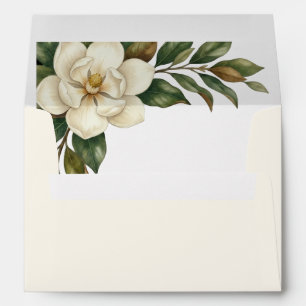 Elegant Ivory Magnolia Budget Wedding Invitation Envelope