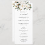 Elegant Ivory Magnolia Floral Greenery Wedding  Program<br><div class="desc">Personalize this elegant timeless wedding program with your own wording easily and quickly,  simply press the customise it button to further re-arrange and format the style and placement of the text.  Double sided. The Happy Cat Studio</div>