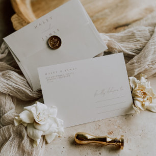 Elegant Ivory Minimalist A7 5x7 Wedding Envelope