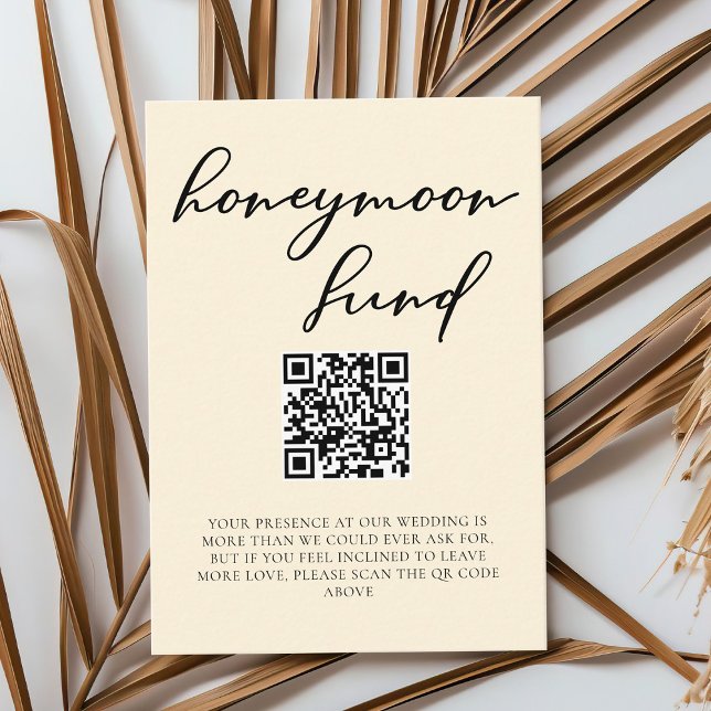 Elegant Ivory Minimalist Wedding Honeymoon Fund Enclosure Card (Creator Uploaded)