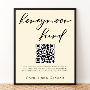 Elegant Ivory Minimalist Wedding Honeymoon Fund Poster