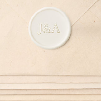 Elegant Ivory Monogram Coastal Wedding  Wax Seal Sticker