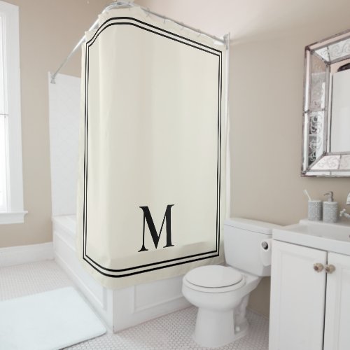 Elegant Ivory Monogram Shower Curtain