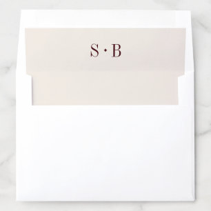 Elegant  Ivory Monogram Wedding Envelope Liner