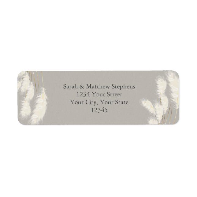 Elegant Ivory Pampas Grass Label (Front)