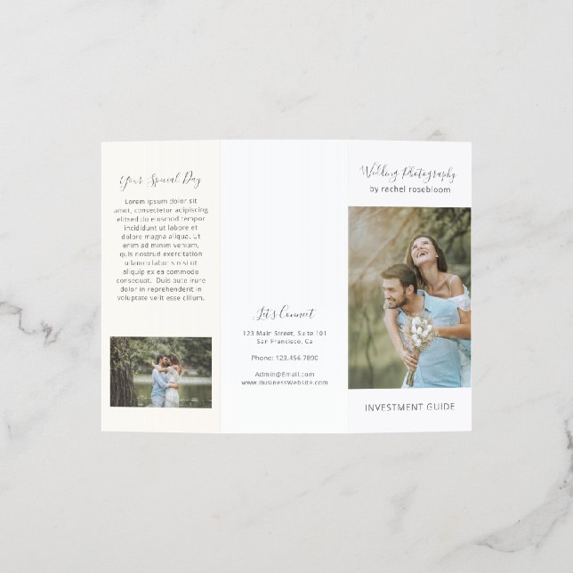 Elegant Ivory Photography Business Brochure (Outside)