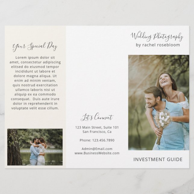 Elegant Ivory Photography Business Brochure (Front)