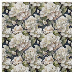 Elegant ivory pink green navy watercolor floral fabric