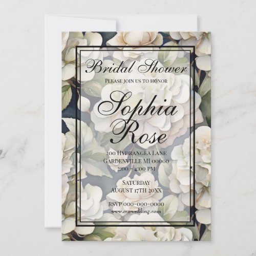 Elegant ivory pink green navy watercolor floral invitation