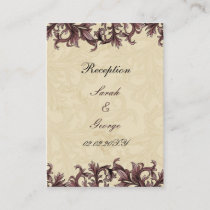 Elegant Ivory Pink Vintage Flourish Wedding Enclosure Card