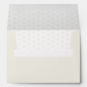 Elegant Ivory Polka Dot Lined Wedding Envelope