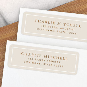 Elegant ivory return address label