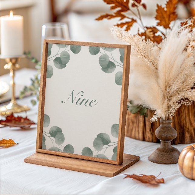 Elegant Ivory & Sage Fall Botanical Table Numbers (Creator Uploaded)