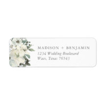 Elegant Ivory Sage Floral Greenery Return Address
