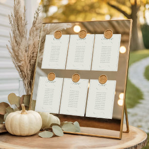 Elegant Ivory & Sage Wedding Seating Chart Cards