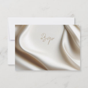 Elegant ivory satin rsvp with meal choices card