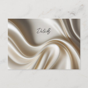 Elegant ivory satin wedding details card