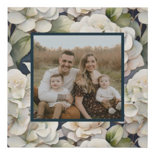 Elegant ivory watercolor floral dusty pink green faux canvas print