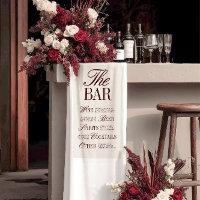 Elegant Ivory Wedding Bar Menu Reception Decor