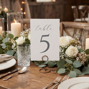 Elegant ivory wedding couples initials table number