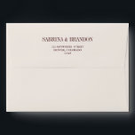 Elegant Ivory Wedding Envelope Return Address<br><div class="desc">A refined ivory and burgundy envelope return-address design featuring classic serif typography for a timeless, elegant wedding aesthetic. Perfect for sealing your invitation suites, save-the-dates, thank-you cards, holiday cards, and formal event stationery. Fully customizable with your names and return address on the envelope flap. Part of the "Sabrina" Wedding Collection...</div>