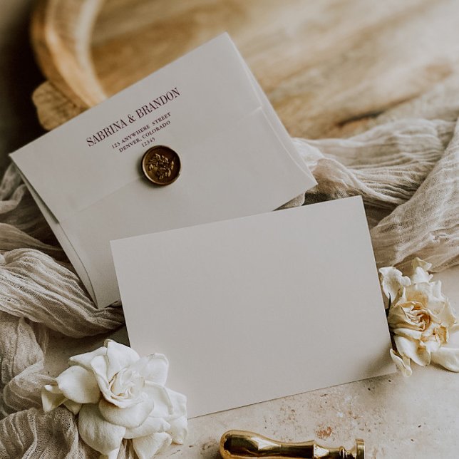 Elegant Ivory Wedding Envelope Return Address (Elegant Ivory Wedding Envelope Return Address)