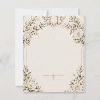Elegant Ivory Wedding Invitation with Champagne 