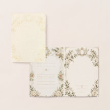 Elegant Ivory Wedding Invitation with Champagne 