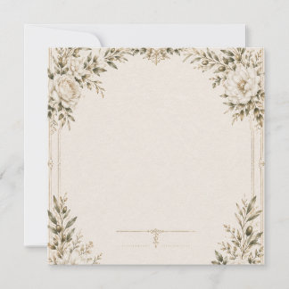 Elegant Ivory Wedding Invitation with Champagne 