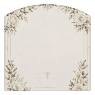 Elegant Ivory Wedding Invitation with Champagne Door Sign