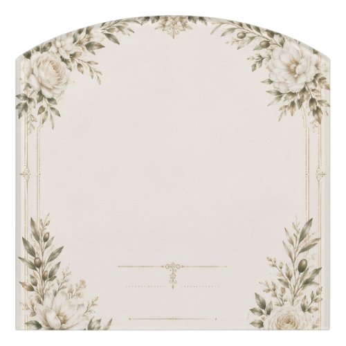 Elegant Ivory Wedding Invitation with Champagne Door Sign