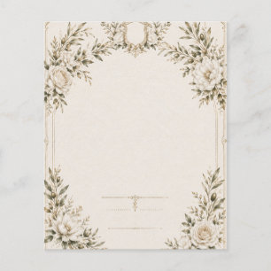 Elegant Ivory Wedding Invitation with Champagne Flyer