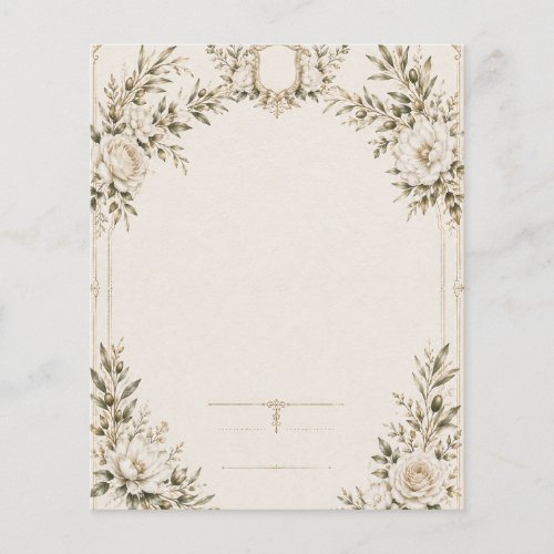 Elegant Ivory Wedding Invitation with Champagne Flyer