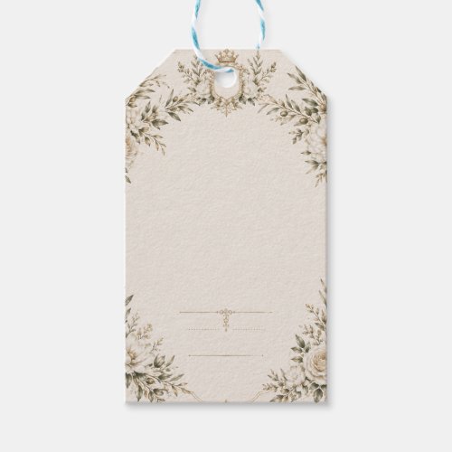 Elegant Ivory Wedding Invitation with Champagne Gift Tags