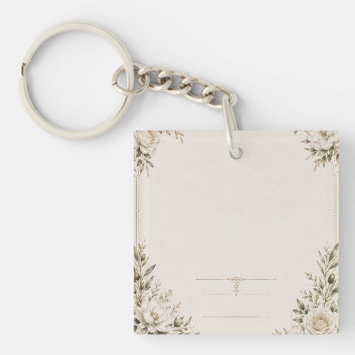 Elegant Ivory Wedding Invitation with Champagne Keychain